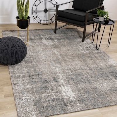Kylie Collection - Grey Distressed Rug