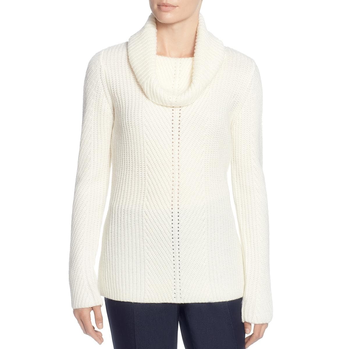 T Tahari Womens Ribbed Trim Long Sleeves Cardigan Top