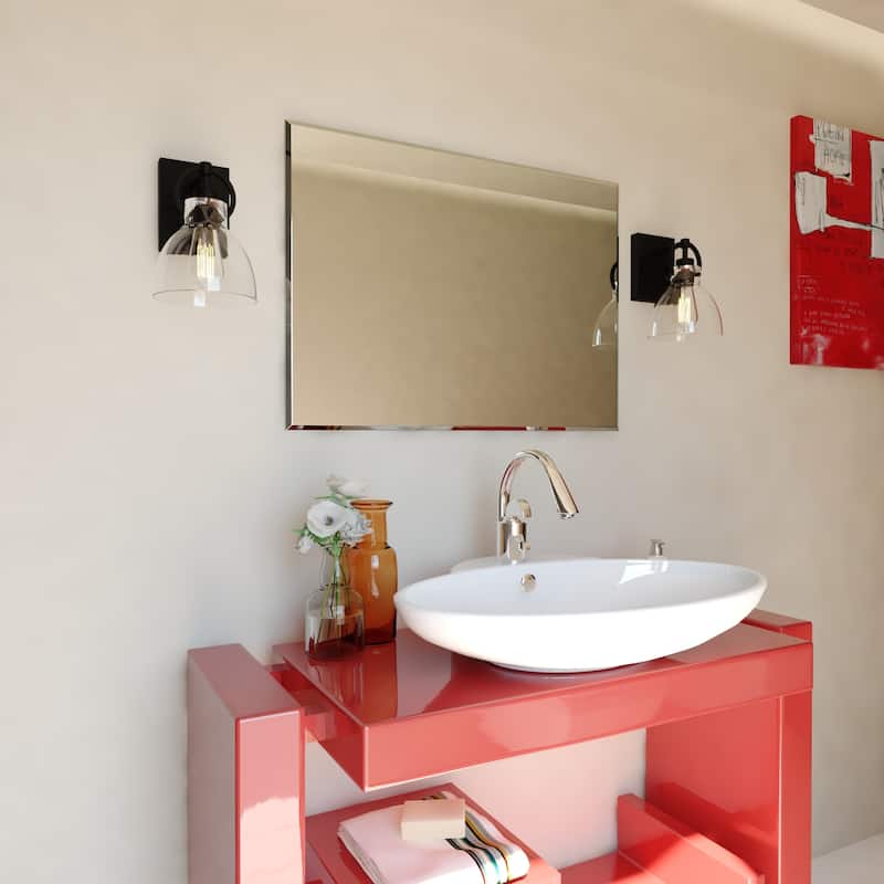 Ogden Contemporary Bathroom Vanity Light Fixture Clear Glass
