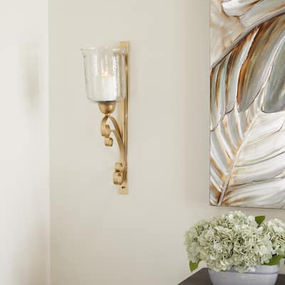 Sleek Metal Single Candle Wall Sconce - Gold, Silver, Black