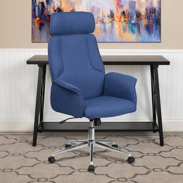 High Back Desk Chair Upholstered Swivel Chair For Desk And Office Overstock 12818769