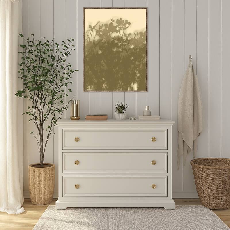 Misty Meadow. Abstract Botanical Art No. 2 by Dina Dankers (23 x 30 in.), Framed Canvas Wall Art Print