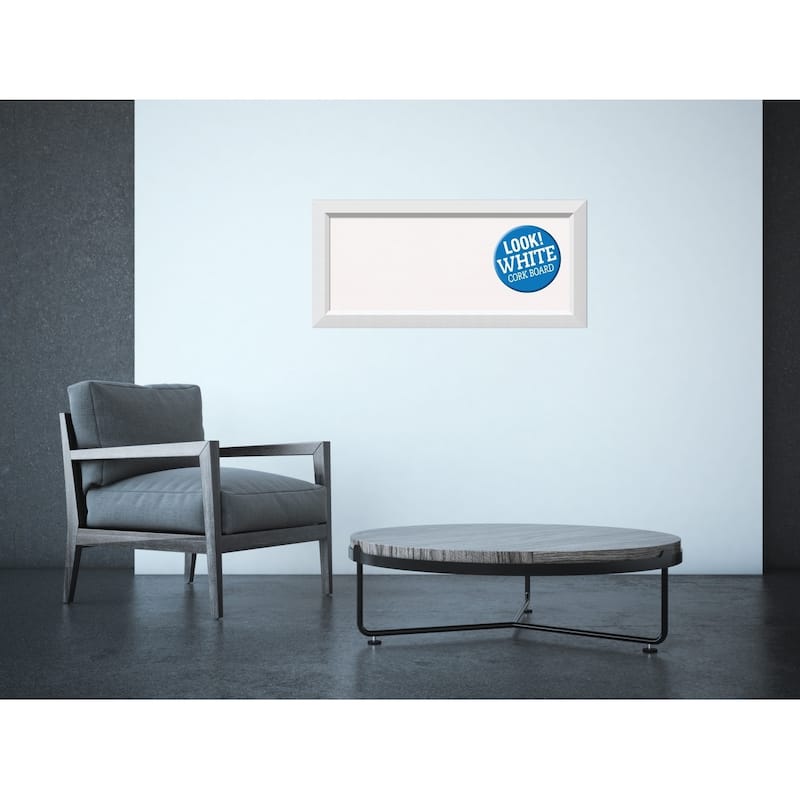 Framed White Cork Board, Blanco White