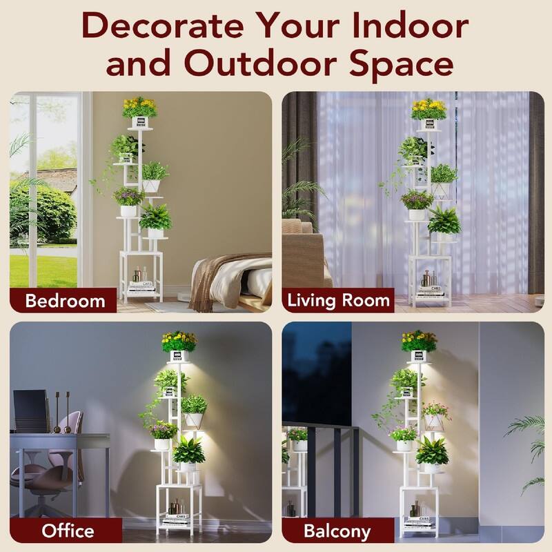 Plant Stand Indoor with Grow Light - 11 x 11 x 50 inches