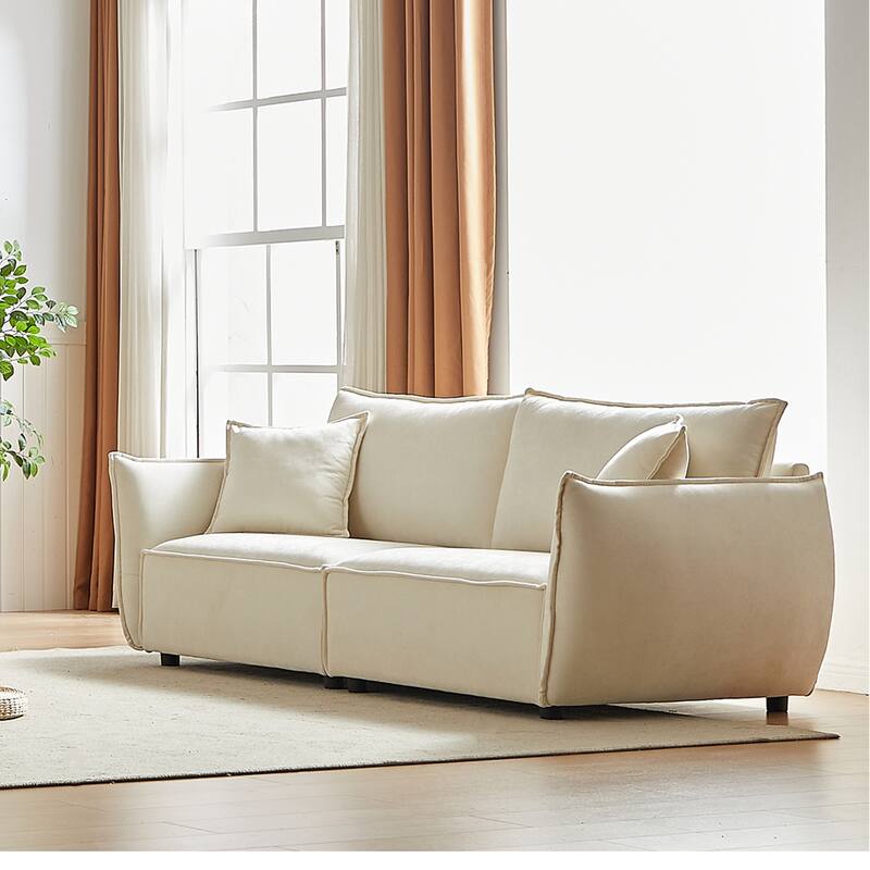 Convertible Chenille Sleeper Sofa Couch with Pillows, Modern Design for Living Rooms