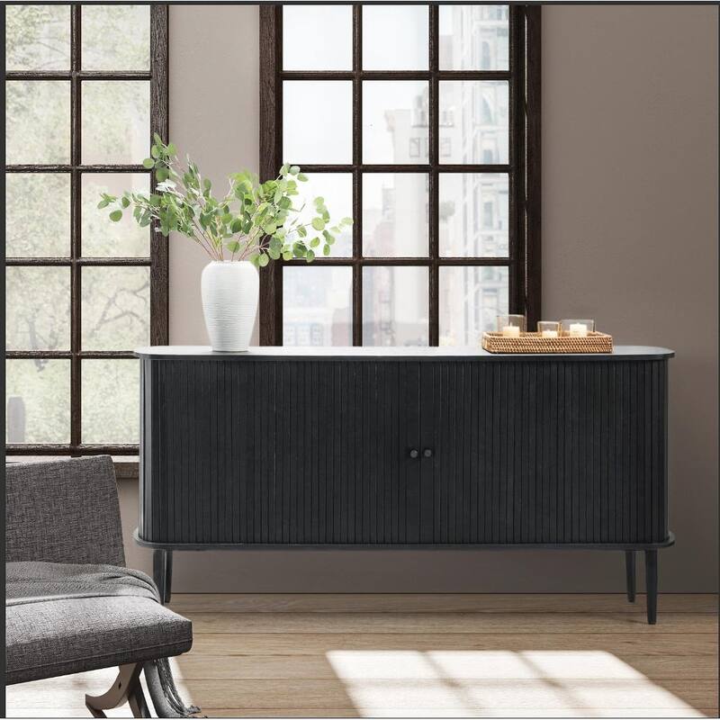 Franz Modern 63"Wide Sideboard with adjustable shelf by HULALA HOME - Black