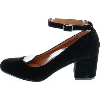 black closed toe heels with strap