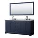 Option Dark Blue / White Carrara Marble Top / Matte Black