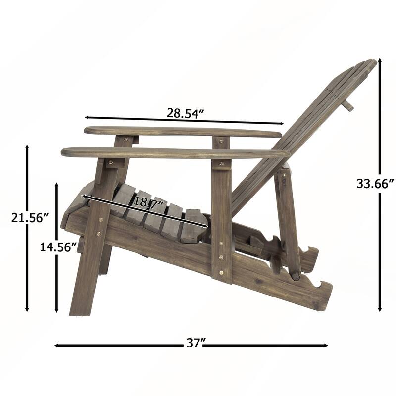 Rustic Acacia Wood Folding Adirondack Chair