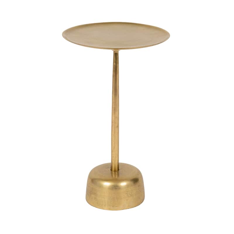 Vintage Aluminum Side Table - 12.0"L x 12.0"W x 20.0"H - Gold