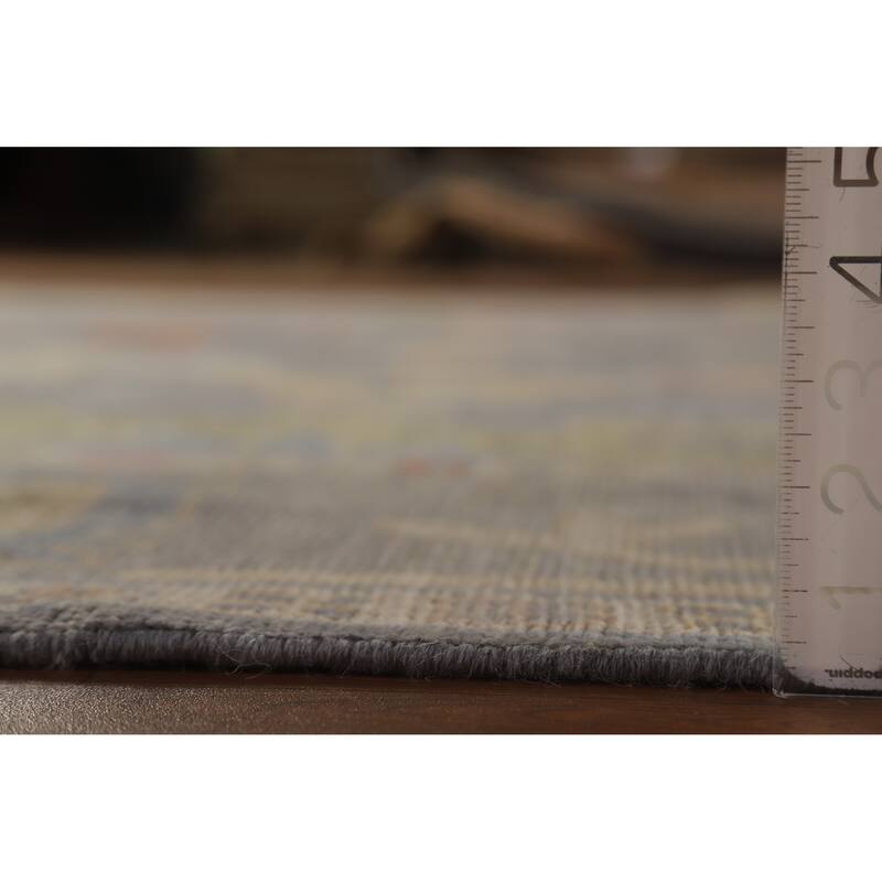 Hand Knotted Oriental 100% Wool Carpet Transitional All-Over Greys & Charcoal Oushak Area Rug - 9' 11'' X 8' 1''