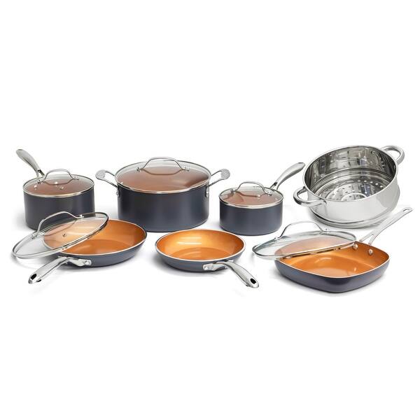 Gotham Steel Diamond 12pc Non Stick Cookware Set Silver 12 Piece