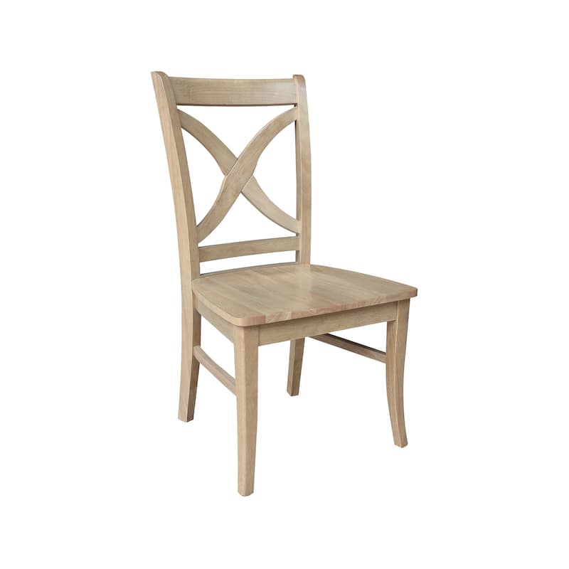 International Concepts Solid Wood Cosmo X-back Dining Chairs, Set of 2