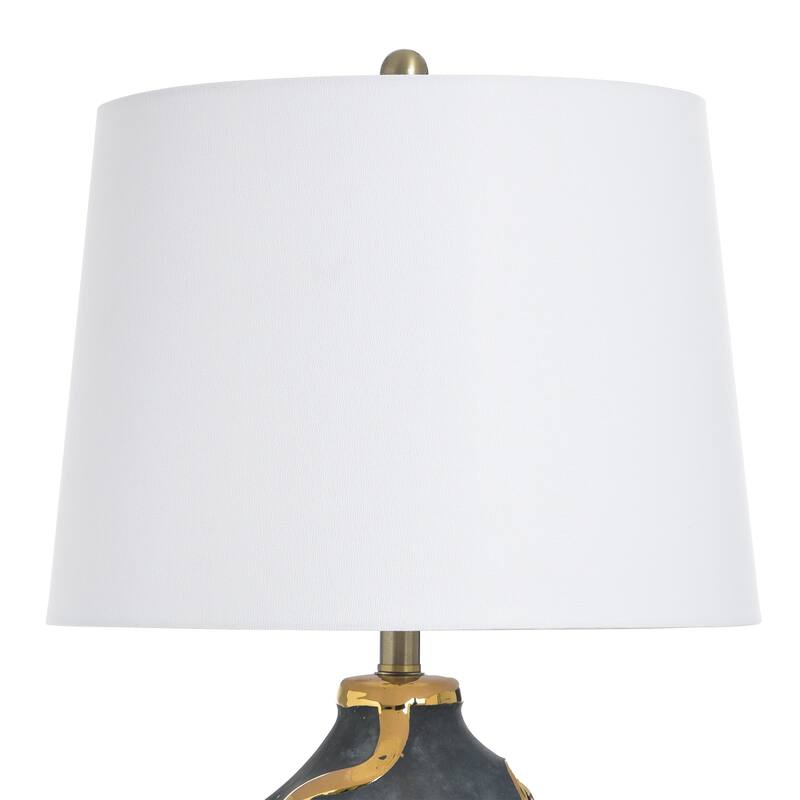 StyleCraft Ceramic Table Lamp - Izmir Gold - White Shade