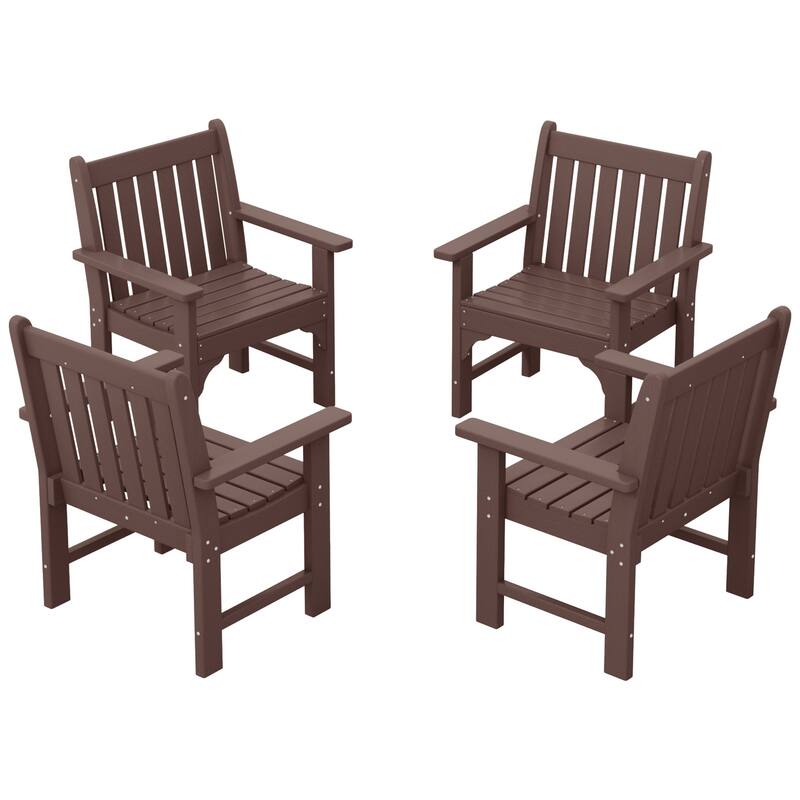 Laguna Poly Garden Arm Chair (Set of 4) - Dark Brown