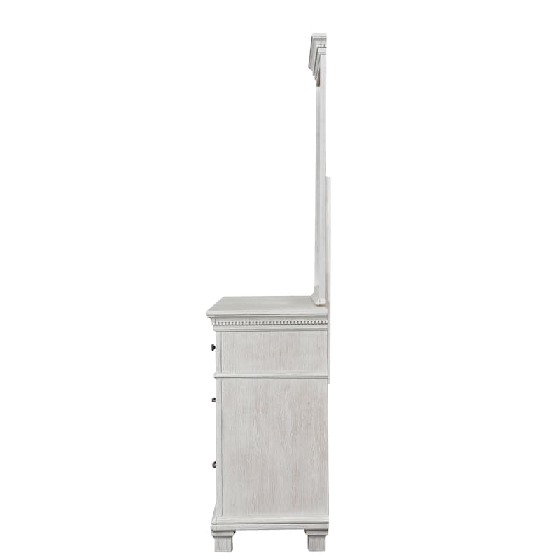 Furniture of America Eleanor Modern Rustic Weathered Grey Solid Wood 2-Piece Dresser and Mirror Set