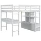 preview thumbnail 8 of 18, Full Size Loft Bed with Built-in Desk with Two Drawers,Shelves and Drawers,Multifunctional Loft Bed With Storage