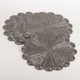 Beaded Placemats With Flower Design (Set of 4) - Pewter - Set of 4