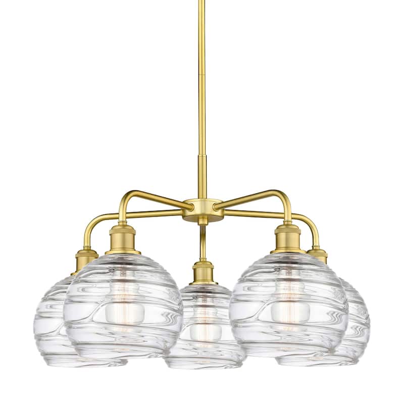 Innovations Lighting 516-5CR-16-26 Athens Deco Swirl Chandelier Athens - Satin Gold / Clear Deco Swirl