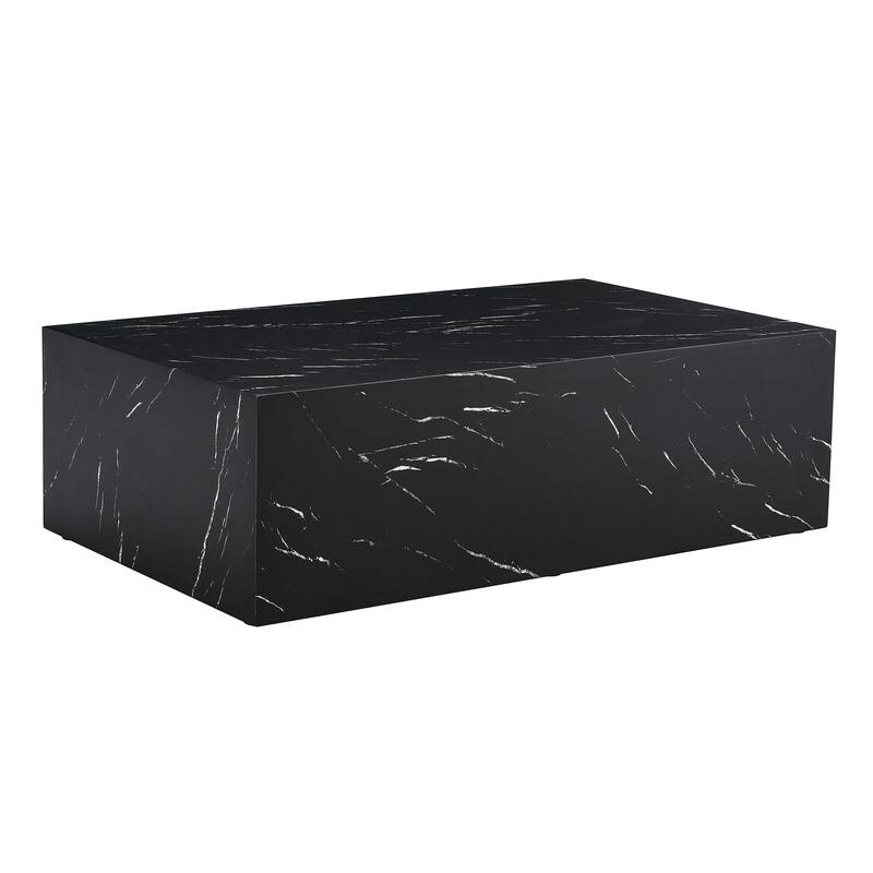 39.3*23.6*11.8"Marble Texture MDF Coffee Table, Luxurious Design Living Room Accent Table, Fashion Texture Design Coffee Table