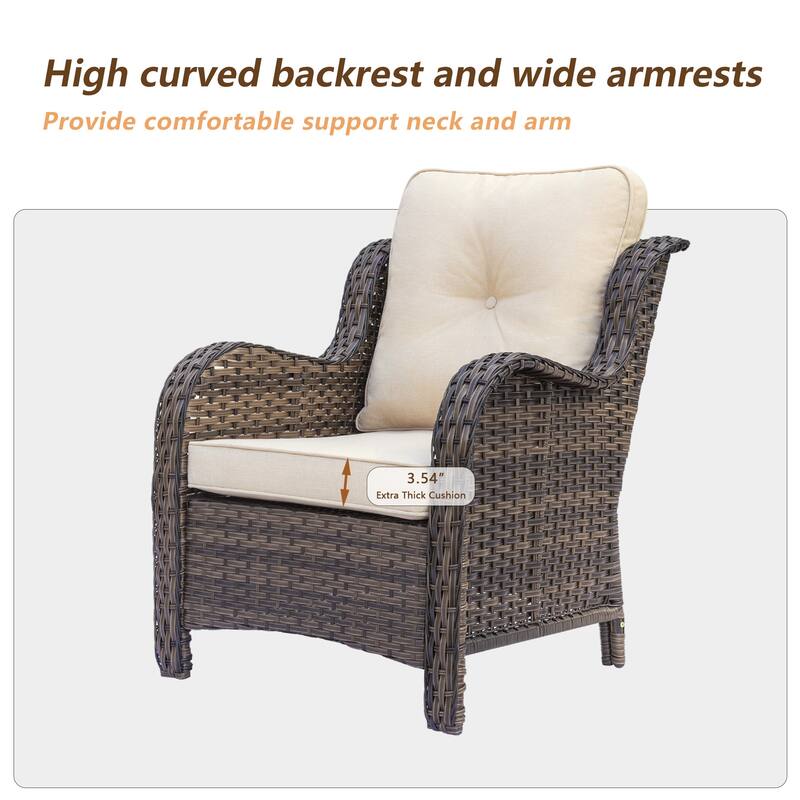 Patio Furniture Sets Chair Storage Ottoman and Outdoor Sofa with Cover