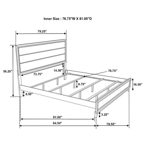 dimension image slide 3 of 47, Watson Transitional Panel Grey Oak Bedroom Set