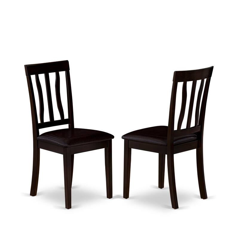 East West Furniture 7 Piece Kitchen Table Set- A Rectangle Dining Table and 6 Dining Room Chairs, Cappuccino (Seat Options)