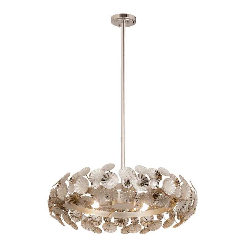 Camora 26-inch Wide 3-Light Chandelier in Nickel - 26in W x 26in D x 7in H