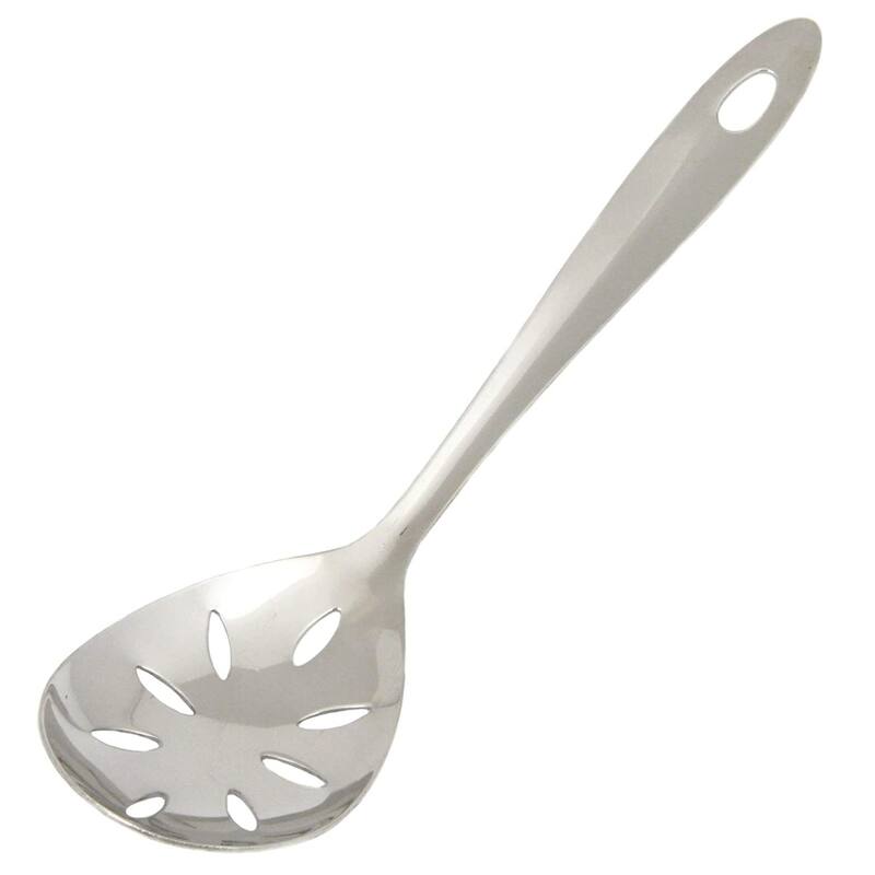 Chef Craft 9.5" Stainless Steel Slotted Serving Spoon with Sleek Mirror Finish - 1 Pack