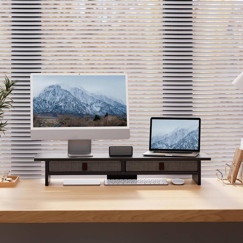 Fenge Dual Monitor Stand, 2 Tiers Monitor Riser for Desk