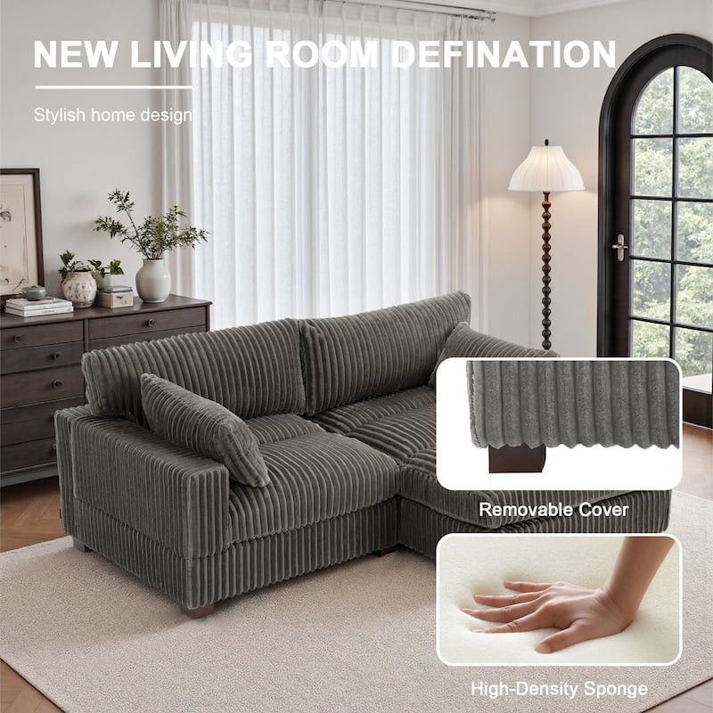 Oversized Plush Modular Sectional Sofa Set L Shaped Couch