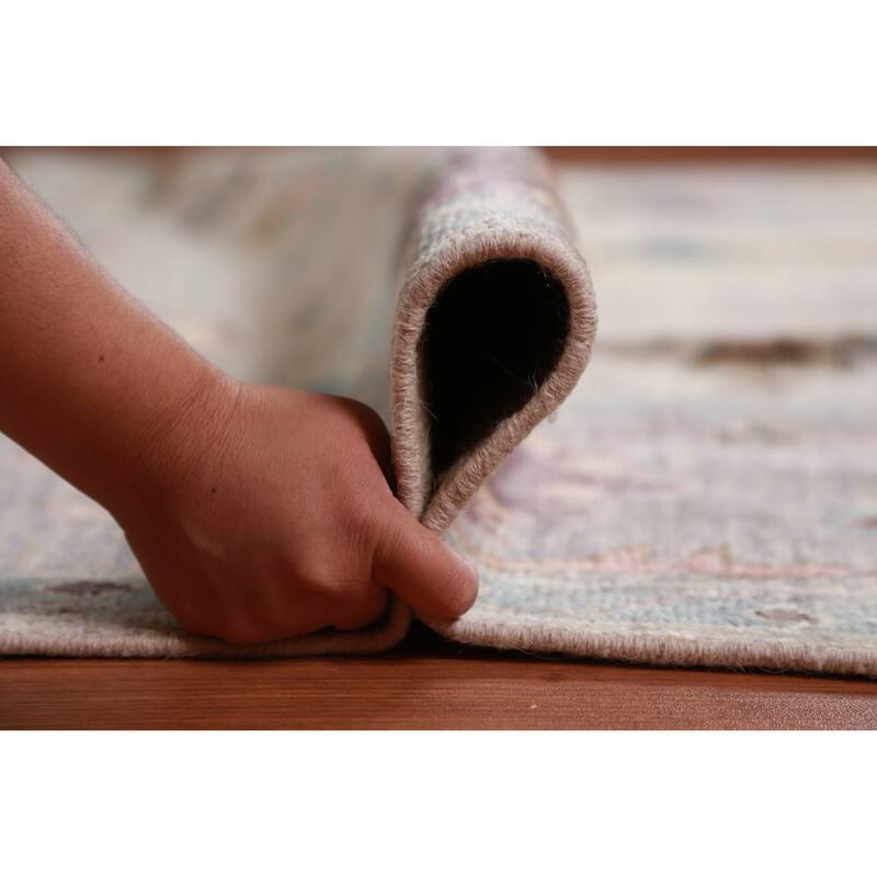 Hand Knotted Oriental 100% Wool Carpet Transitional All-Over Beige & Ivories Oushak Area Rug - 9' 9'' X 8' 1''