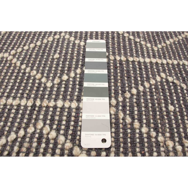 ECARPETGALLERY Braid weave Sienna Grey Wool Rug - 6'0 x 9'3