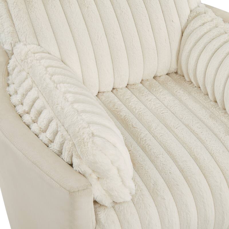 Swivel Recliner Chair with 360° Rotation, Manual Recline & Plush Arms