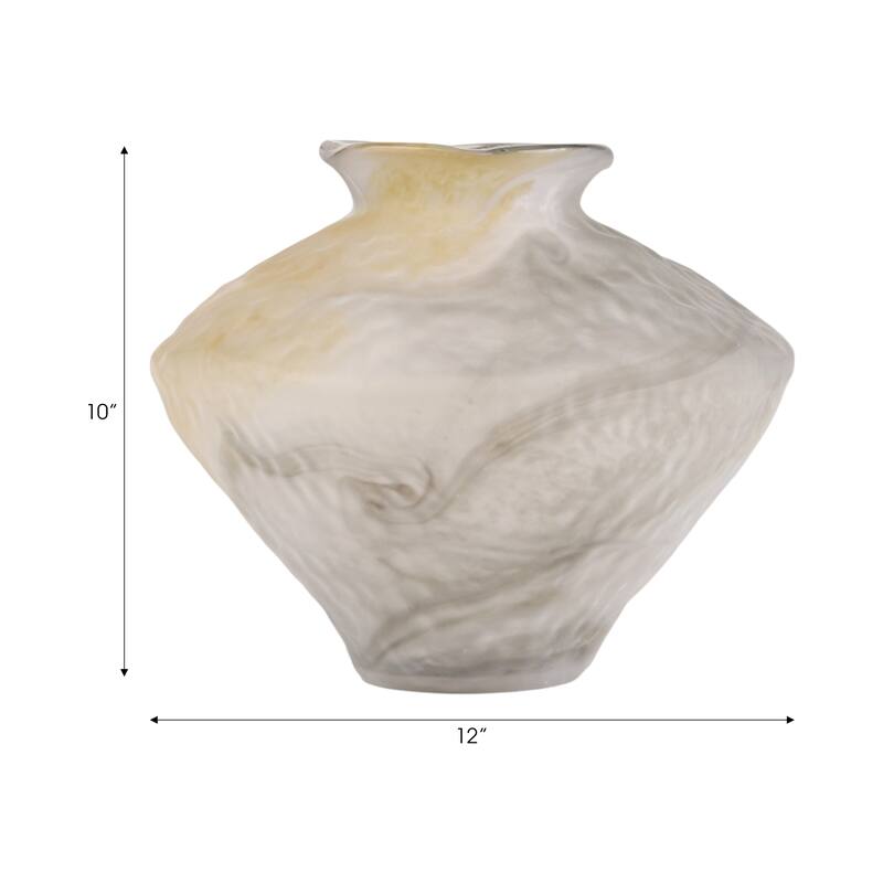 Glass Decorative Vase Contemporary Swirl Flower Pattern Centerpiece