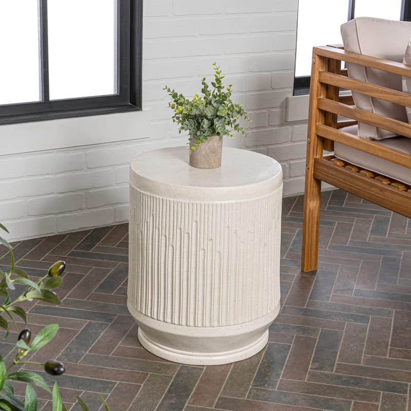 Adrian 17.5" Mid-Century Modern Brutalist Accent Table , by JONATHAN Y