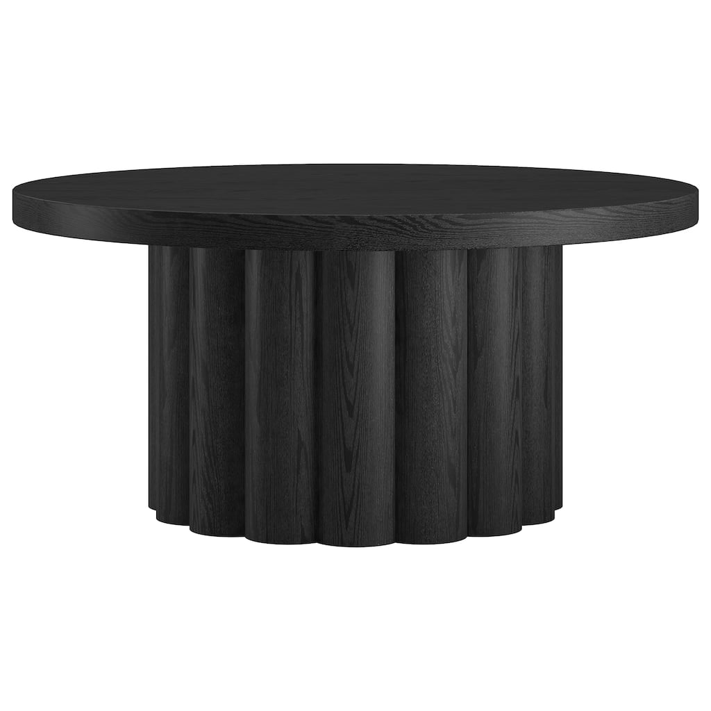 Olie 32" Wide Round Fluted Coffee Table - 32" Wide