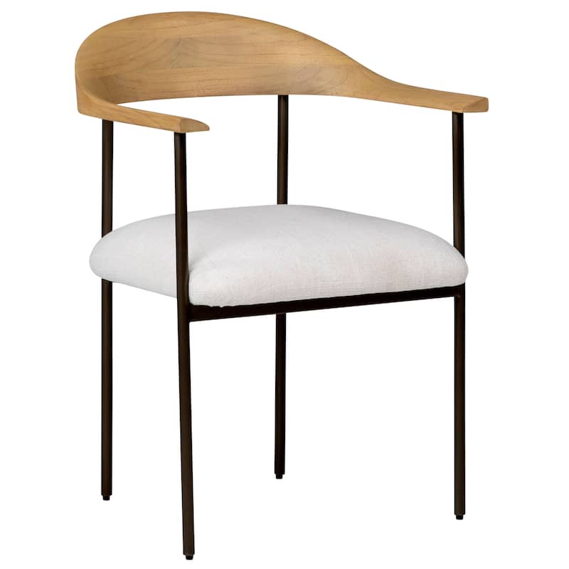 Sandstone Polyester Blend Upholstered Dining Chair, Off-White
