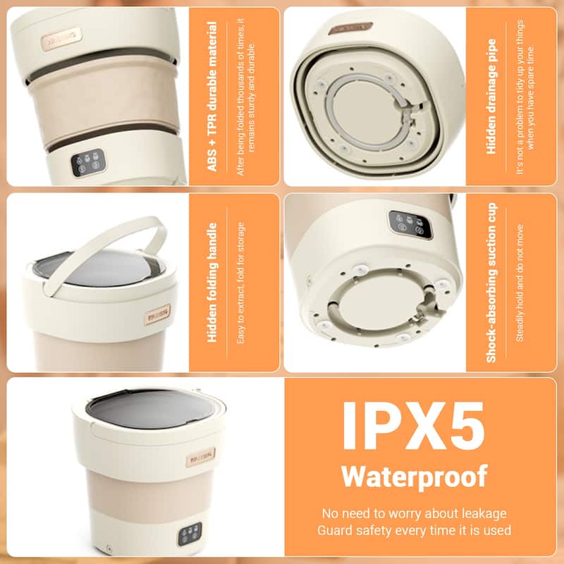 12L Mini Portable Washing Machine and Dryer for RV Travel Hotel Laundry - N/A