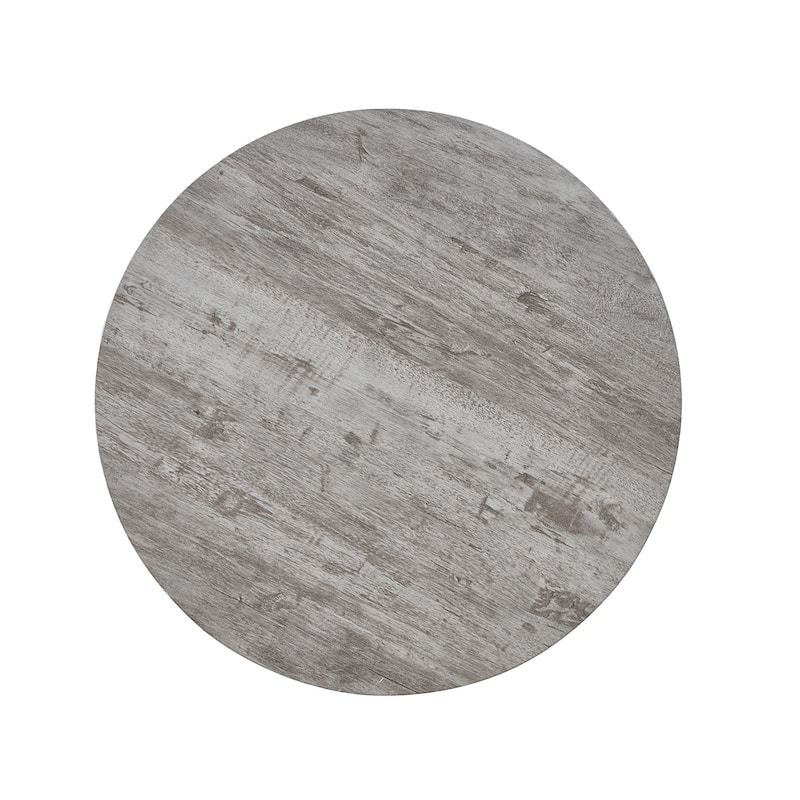 Contemporary MDF Round End Table with Shelf