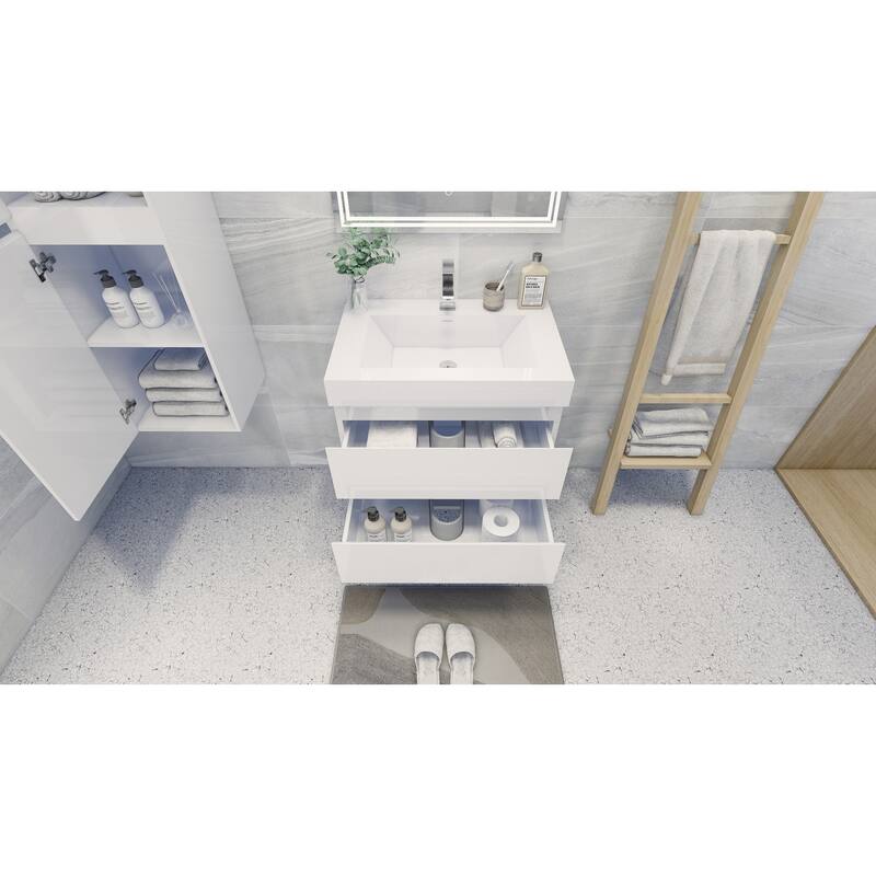 Baillie 30'' Wall-Mounted Vanity with Reinforced Acrylic Sink