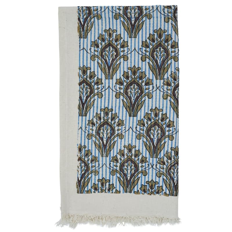 Fabdivine Handmade Floral Block Print Kitchen or Bath Room Hand Towels Home or Office Accent