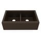 preview thumbnail 1 of 16, Karran Farmhouse Apron Front Quartz Double Bowl Kitchen Sink Brown