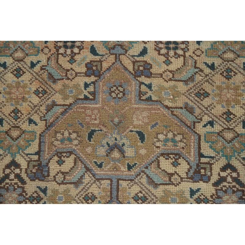 Geometric Tabriz Persian Vintage Area Rug Handmade Wool Carpet - 6'3" x 9'7"