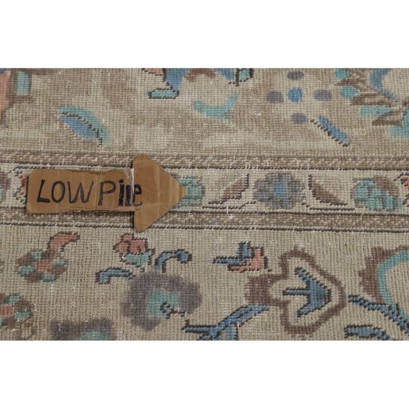 Traditional Tabriz Persian Rug Handmade Beige Wool Carpet - 9'2"x 12'4"