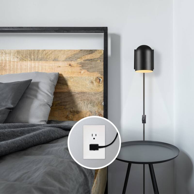 Globe Electric 91009603 7" Tall Wall Sconce with Metal Shade