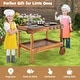 preview thumbnail 9 of 8, Costway Kids Wooden Mud Play Kitchen Cart with Sink, 4 Stoves & - See Details