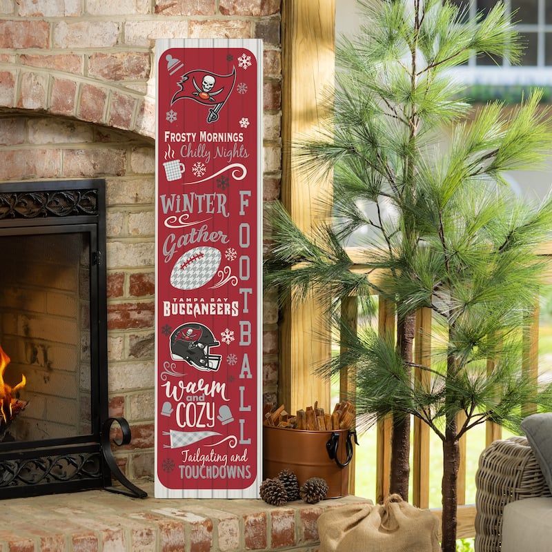 47" Double Sided Seasonal Porch Leaner, Tampa Bay Buccaneers - 47" x 11.25" - Winter