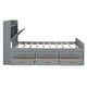 preview thumbnail 9 of 9, Full Size Bed Frame, Storage Headboard, Outlets,Trundle,3 Drawers,Gray