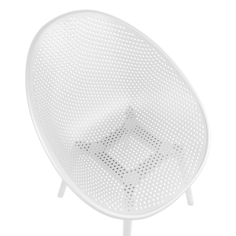 Modern Plastic Dining Chair Plastic Legs with Breathable Perforated Egg Shaped Seat for Indoor/Outdoor Use